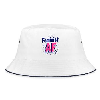 Féministe AF Déclaration Dicton - Bob - blanc/marine - Devant