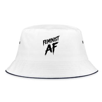 Féministe AF Déclaration Dicton - Bob - blanc/marine - Devant