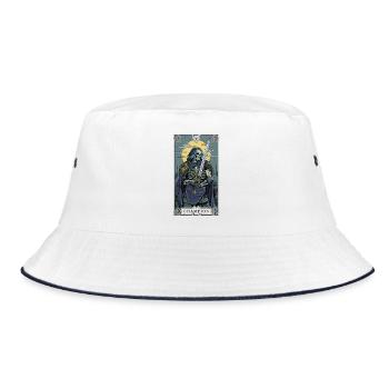 Skeleton Champion in Tarot Style - Bucket Hat - white/navy - Front