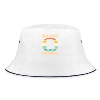 Retro High School Freshman Humor Vibe - Bucket Hat - white/navy - Front
