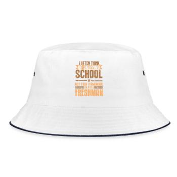 I Often Think of Skipping But I'm Just a Freshman - Bucket Hat - white/navy - Front