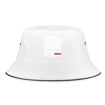 Freshman High School Student Bold Pride - Bucket Hat - white/navy - Front