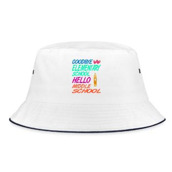 Goodbye Elementary Hello Middle School Journey - Bucket Hat - white/navy - Front