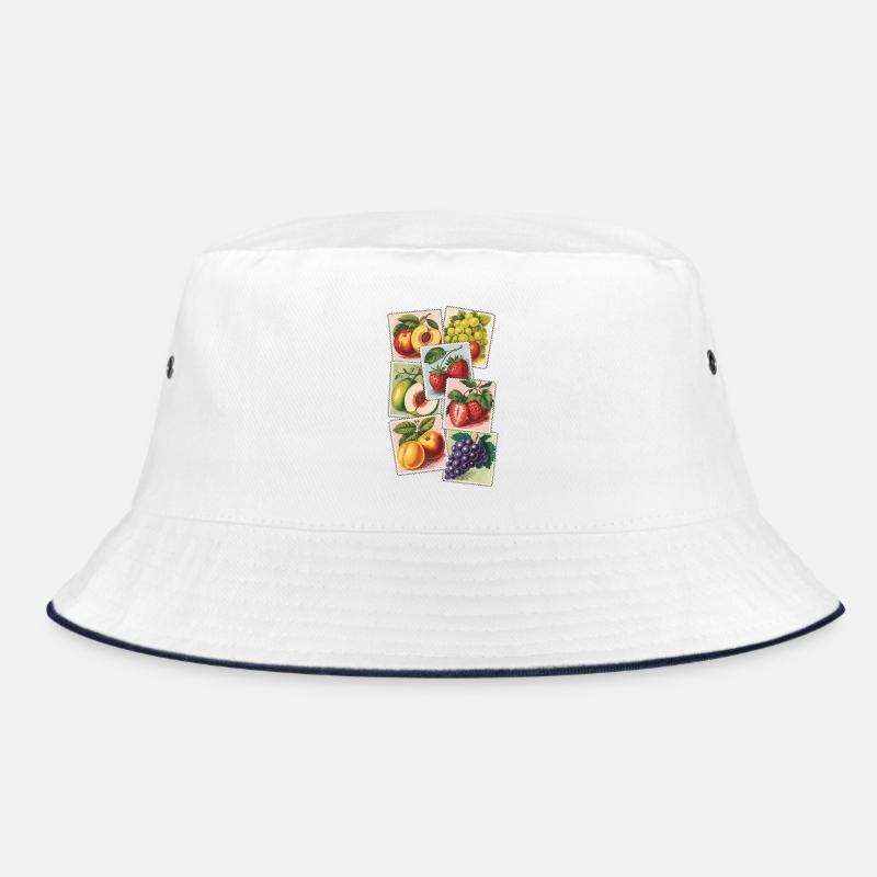 Vintage Obst Briefmarken Bucket Hat
