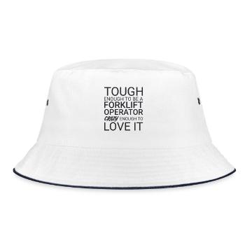 Forklift Operator Crazy Forklift Driver - Bucket Hat - Weiß/Navy - Vorne