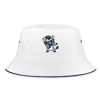 Cool zèbre dabbing dessin animé lunettes Nerd Safari - Bob - blanc/marine - Devant