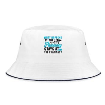 Pharmacy Tech Technician - Bucket Hat - white/navy - Front