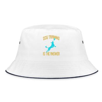 Dog Training Is The Answer Motivation For Canine - Bucket Hat - white/navy - Front
