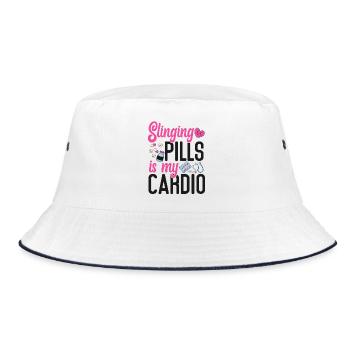 Pharmacy Tech Technician - Bucket Hat - white/navy - Front