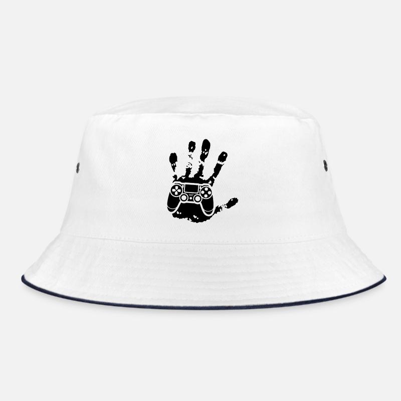 Der Gamer in dir (Schwarz) - Bucket Hat - Weiß/Navy