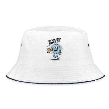 Trinkwitz Motiv für Biertrinker und Partypeople - Bucket Hat - Weiß/Navy - Vorne