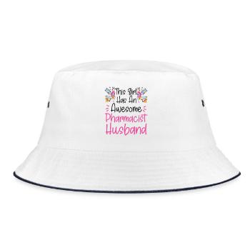 Pharmacy Tech Technician - Bucket Hat - white/navy - Front