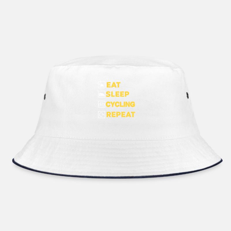 Eat Sleep Cycling Repeat Routine Lifestyle Bucket Hat