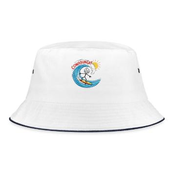 Cowabunga Surfer Shirt - Bucket Hat - white/navy - Front