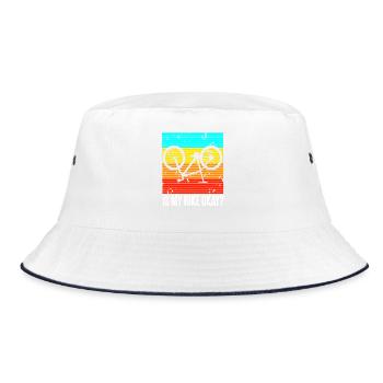 Is My Bike Okay Funny Crash Cyclist Retro - Bucket Hat - Weiß/Navy - Vorne
