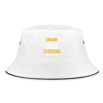Funny Bicycle Random Gravity Check Humor - Bucket Hat - white/navy - Front