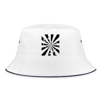 Retro Herzen Vintage 60er Valentin Herz - Bucket Hat - Weiß/Navy - Vorne