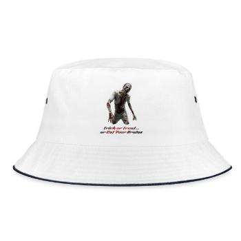 Furchteinflößender Zombie Walker – Halloween Horror Design - Bucket Hat - Weiß/Navy - Vorne
