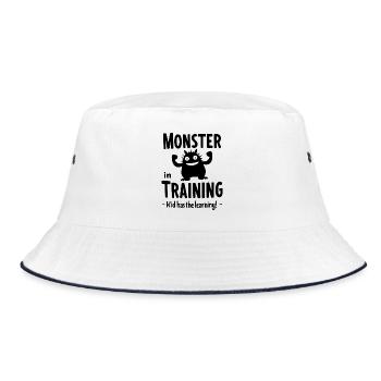Monster Fun - Bucket Hat - Weiß/Navy - Vorne
