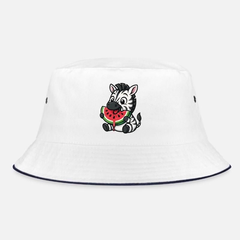 Funny Zebra Melon Fruit Summer Cartoon Bucket Hat