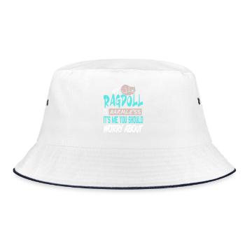 My Ragdoll Is Harmless You Should Worry About Me - Bucket Hat - white/navy - Front