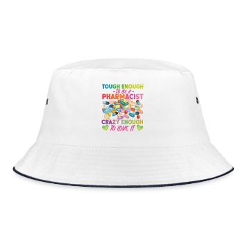 Pharmacy Tech Technician - Bucket Hat - white/navy - Front