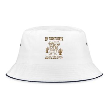 My Tummy Hurts But I'm Being Really Brave About It - Bucket Hat - white/navy - Front
