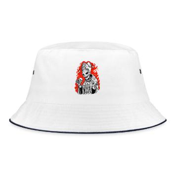 Spooky Alien Pope – Squelette sombre d’Halloween - Bob - blanc/marine - Devant
