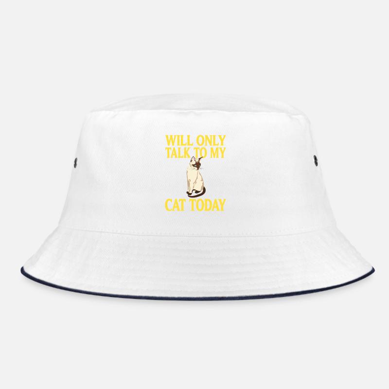 Will Only Talk To My Cat Today Introvert Humor Bucket Hat