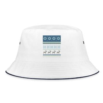 Sparkling Winter Scene - Bucket Hat - white/navy - Front