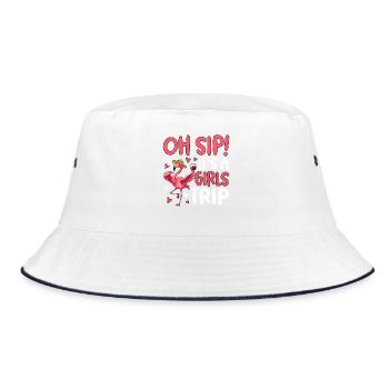 Flamingo Girls Trip Design - Bucket Hat - white/navy - Front