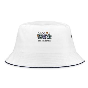 Halloween Ghost Pumpkin Design - Bucket Hat - white/navy - Front