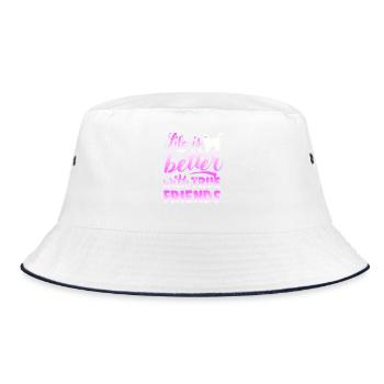 Life Is Better With True Friends Cat Love - Bucket Hat - white/navy - Front