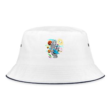 Cosmic Hand with Planetary Orbits - Bucket Hat - white/navy - Front