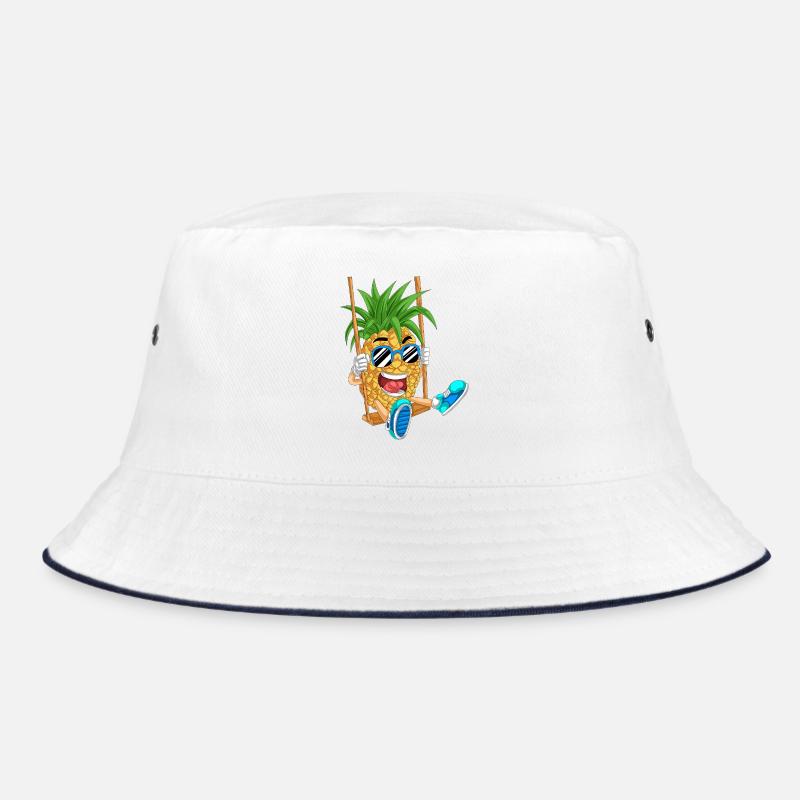 Playful Pineapple on Swing Design Bucket Hat