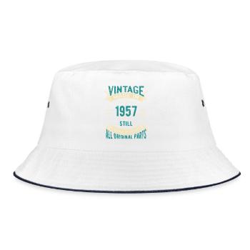 Vintage 1957 Still Going Strong T-Shirt - Bucket Hat - white/navy - Front
