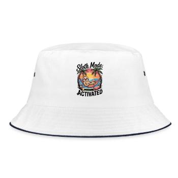 Sloth Mode Activated – Funny Sloth Chill - Bucket Hat - white/navy - Front