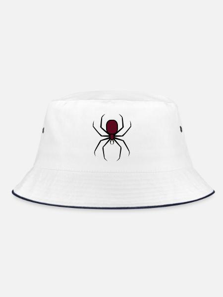 Spooky Halloween Creepy Goth Spider 3 - Bucket Hat - white/navy - Front