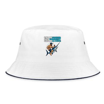 A Good Fisherman Knows How to Keep the Line - Bucket Hat - white/navy - Front