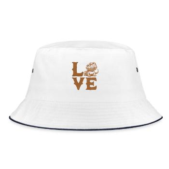 LOVE Bearded Dragons Beardie Lover - Bucket Hat - white/navy - Front