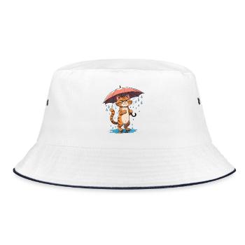 Resistance kittens in the rain - Bucket Hat - white/navy - Front