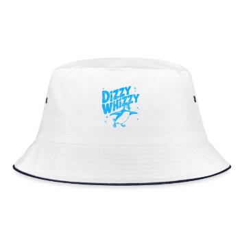 Dizzy Whizzy penguin Illustration - Bucket Hat - white/navy - Front