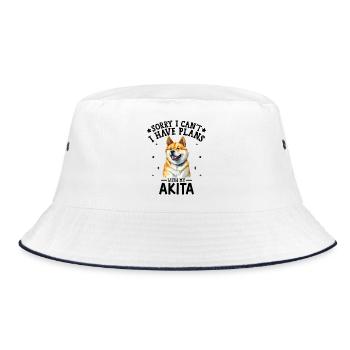Happy Shiba Inu Illustration for Apparel - Bucket Hat - white/navy - Front