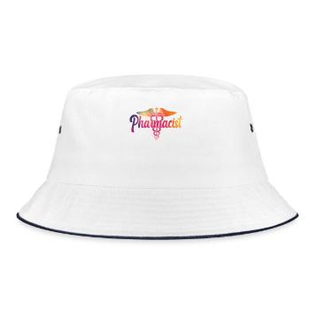Pharmacy Tech Technician - Bucket Hat - white/navy - Front