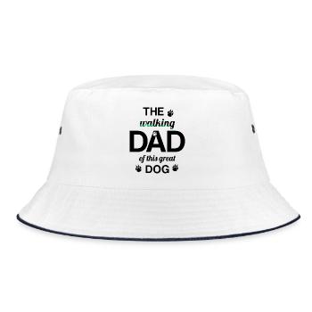 WALKING DAD dog dog owner walking with dog - Bucket Hat - white/navy - Front