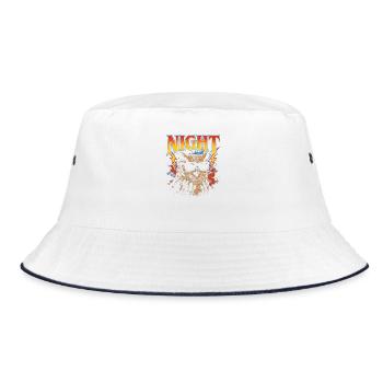 Nachteule Lustige Eulenliebhaberin Nachteule - Bucket Hat - Weiß/Navy - Vorne