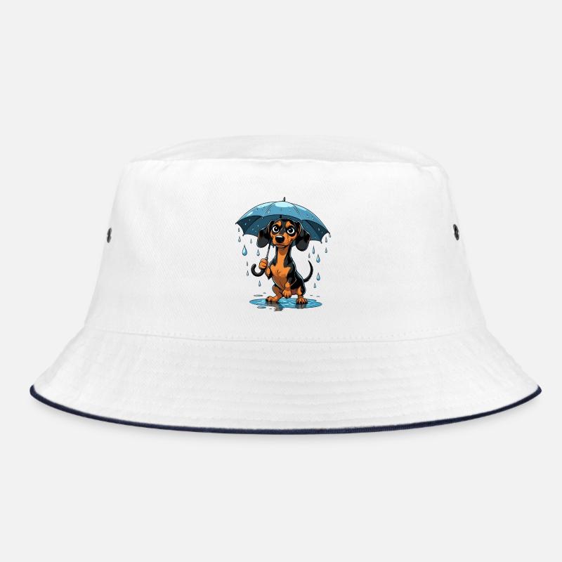 Niedliches Dackel mit Regenschirm Bucket Hat