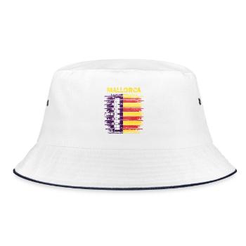Mallorca skyline with Spanish flag - Bucket Hat - white/navy - Front
