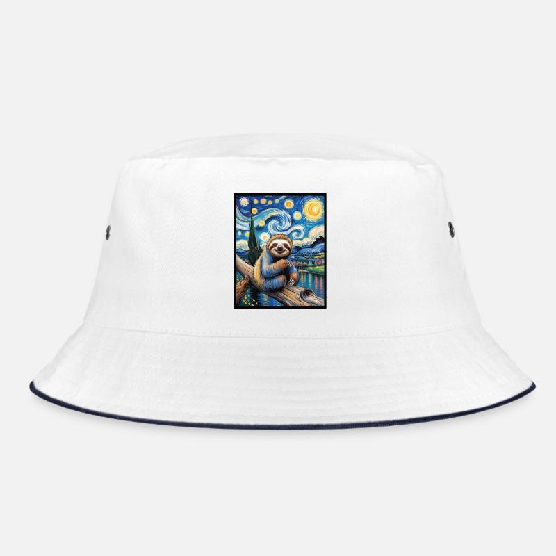Faultier im Van Gogh Stil – Kunst trifft Chill Bucket Hat