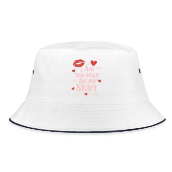 Playful confident emphasis - Bucket Hat - white/navy - Front